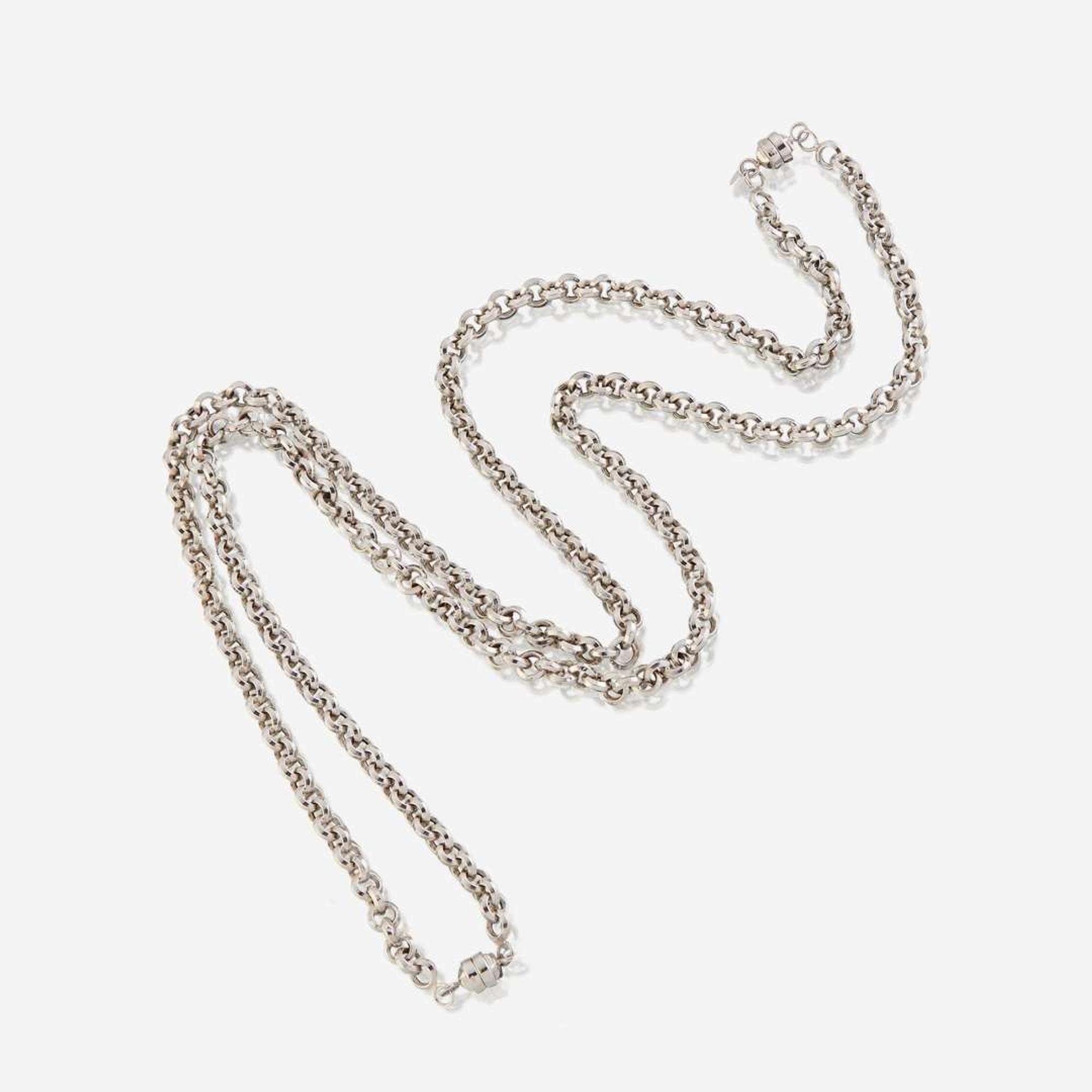 A collection of six fourteen karat gold necklaces