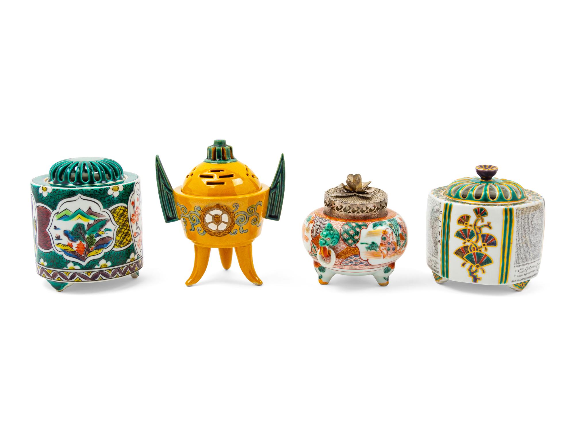 Seven Japanese Porcelain Insence Burners, Koros