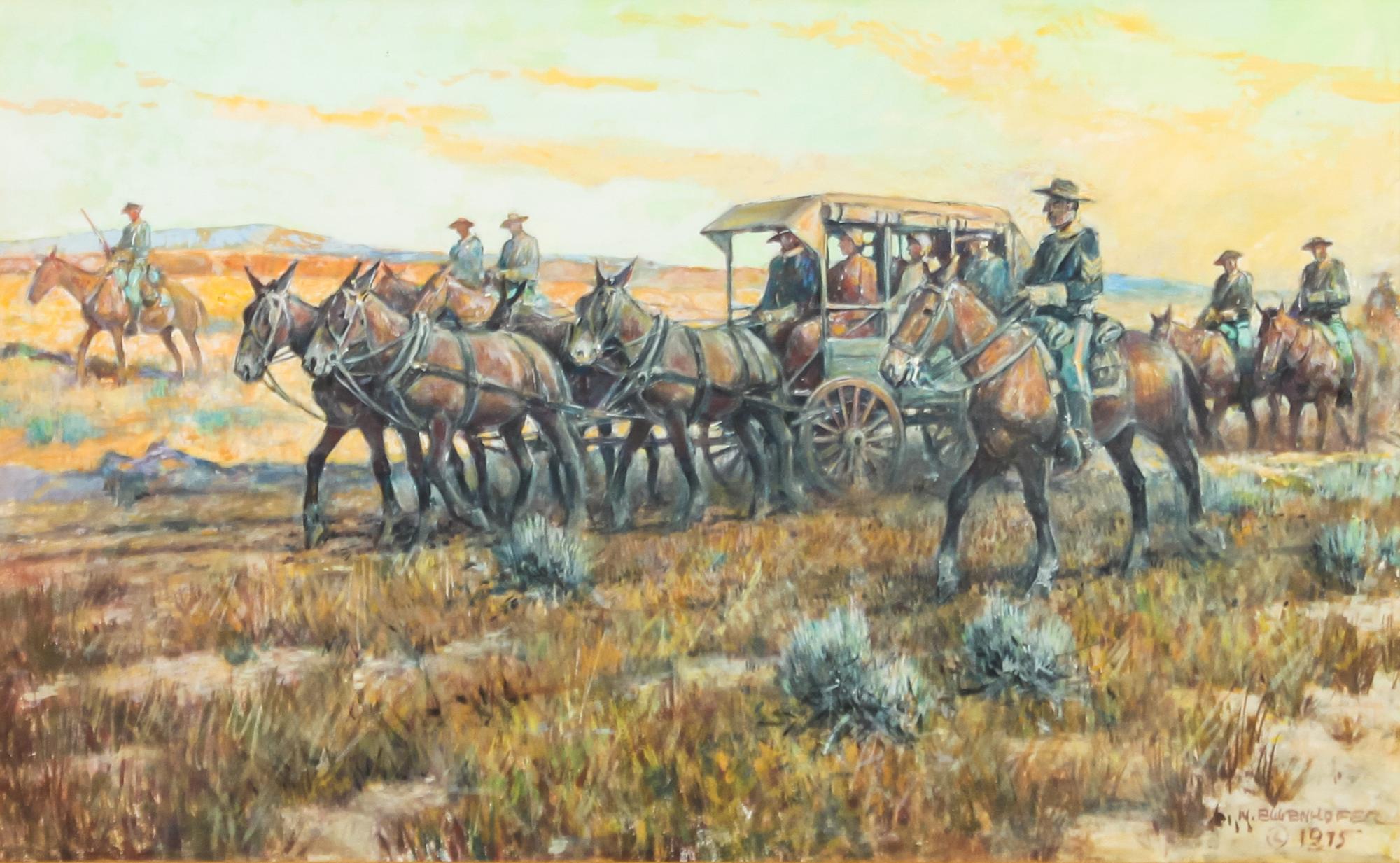 Nick Eggenhofer, (American, 1897-1985), Cavalry Escort, 1975