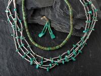 Pueblo Rolled Turquoise Necklace and Joclas