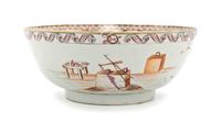 A Chinese Export Porcelain Masonic Bowl, Diameter 11 5/8 inches.