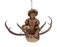 A Swiss Black Forest Antler Mounted Lusterweibchen of a Maiden