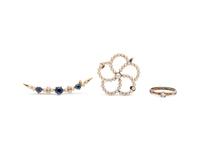 COLLECTION OF YELLOW GOLD AND GEMSTONE JEWELRY