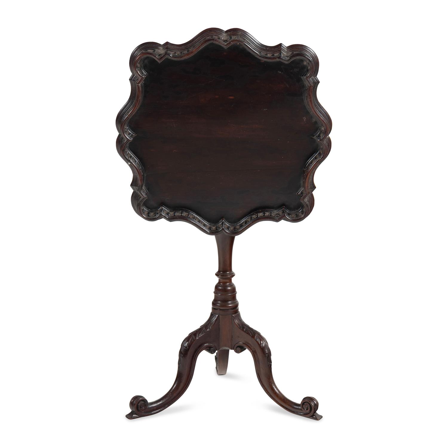 A George III Style Mahogany Gallery-Top Tea Table