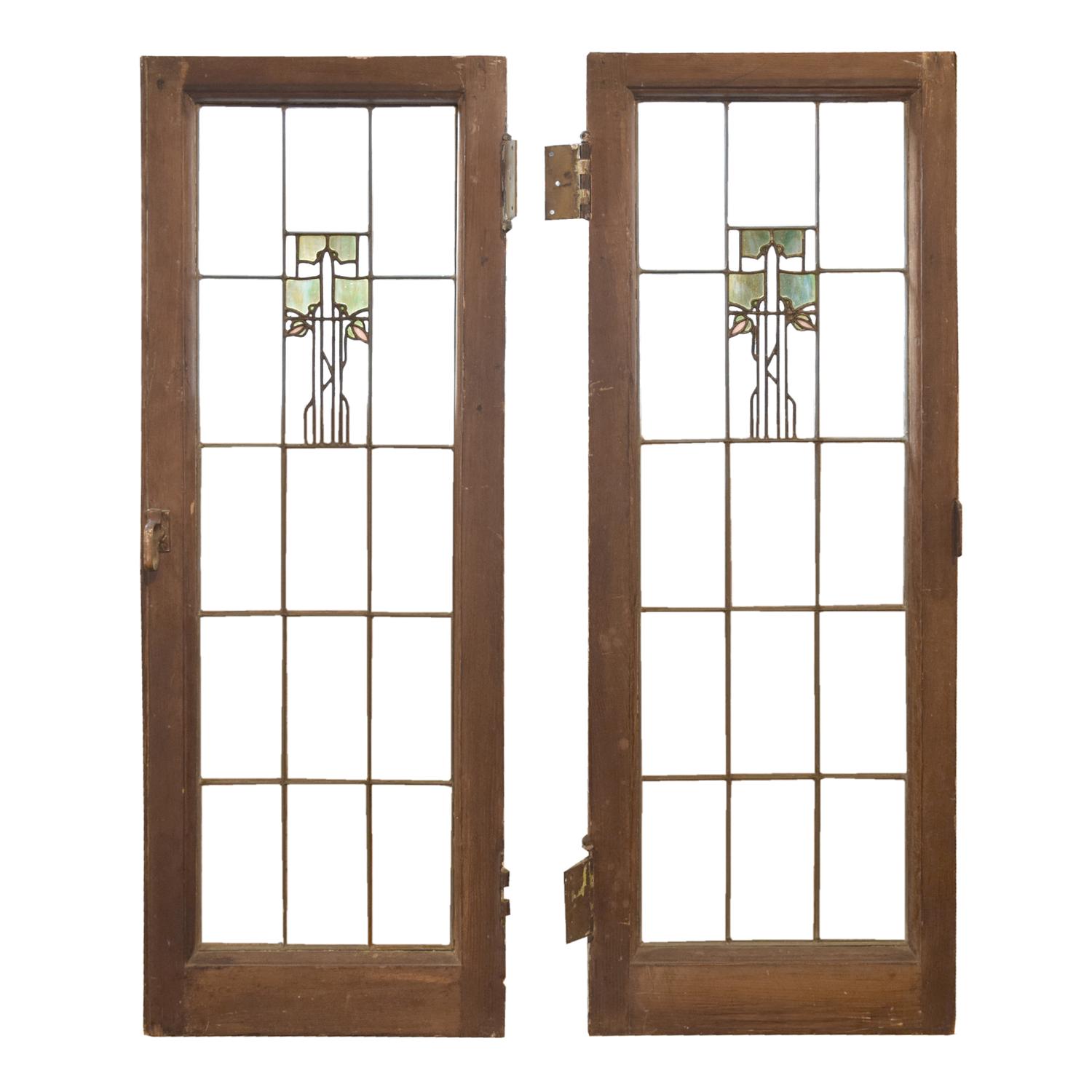 A Pair of George Maher Windows from the Morse House, Glencoe, IL. 16.5" W x 1.5" D x 35.5" H — United States, 1906