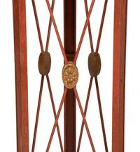 A Pair of Red and Gold Tole Peinte Jardiniere Stands