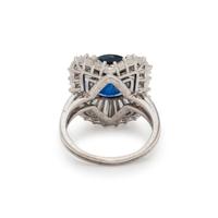 OSCAR HEYMAN, SAPPHIRE AND DIAMOND RING