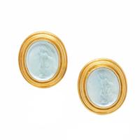 Elizabeth Locke, Yellow Gold, Cultured Pearl, and Venetian Glass Earrings