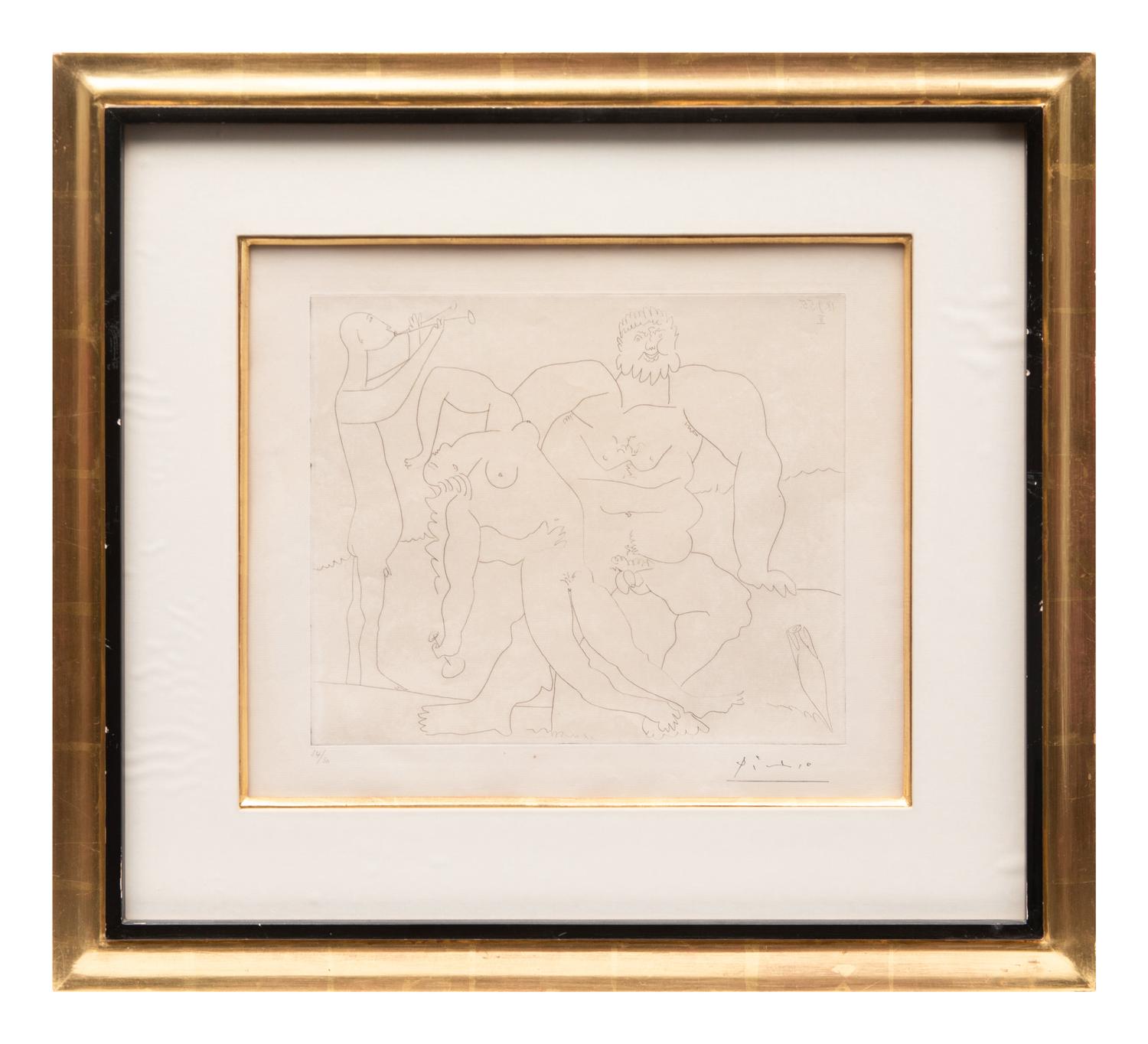 Homme nu avec femme ivre et jeune flûtiste, 1953; printed 1961