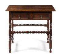 A Charles II Style Oak Side Table Height 28 x width 34 1/2 x depth 23 inches.