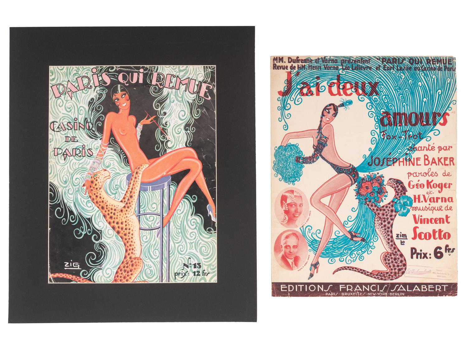 [BAKER, Josephine (1906-1975)]. A collection of vintage ephemera related to Baker and her performances.
