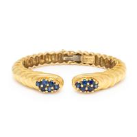 YELLOW GOLD AND SAPPHIRE CUFF BRACELET