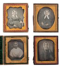 [EARLY PHOTOGRAPHY]. A group of 35 sixth plate daguerreotypes of aged women.