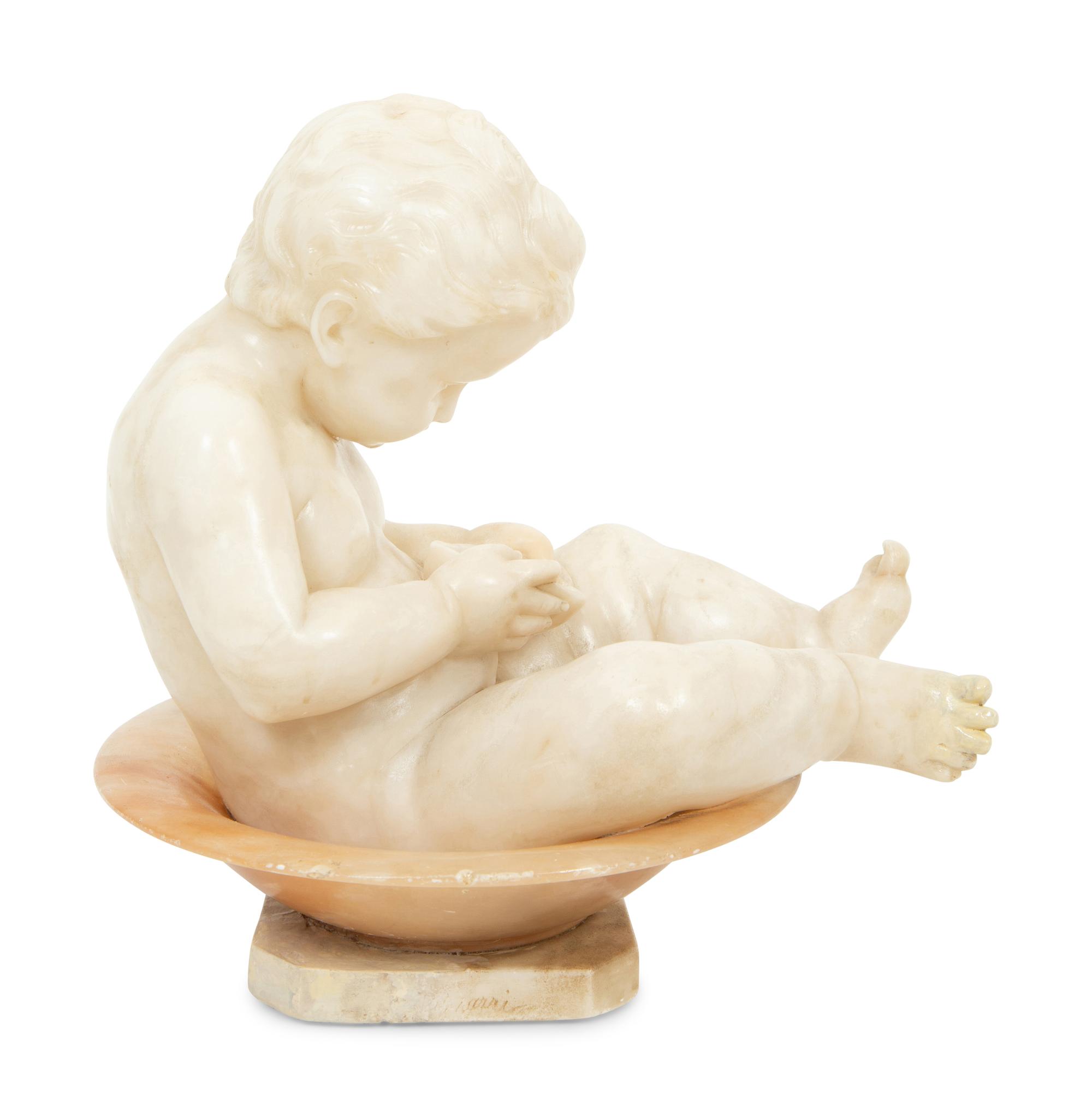 A Continental Alabaster Figure of a Child