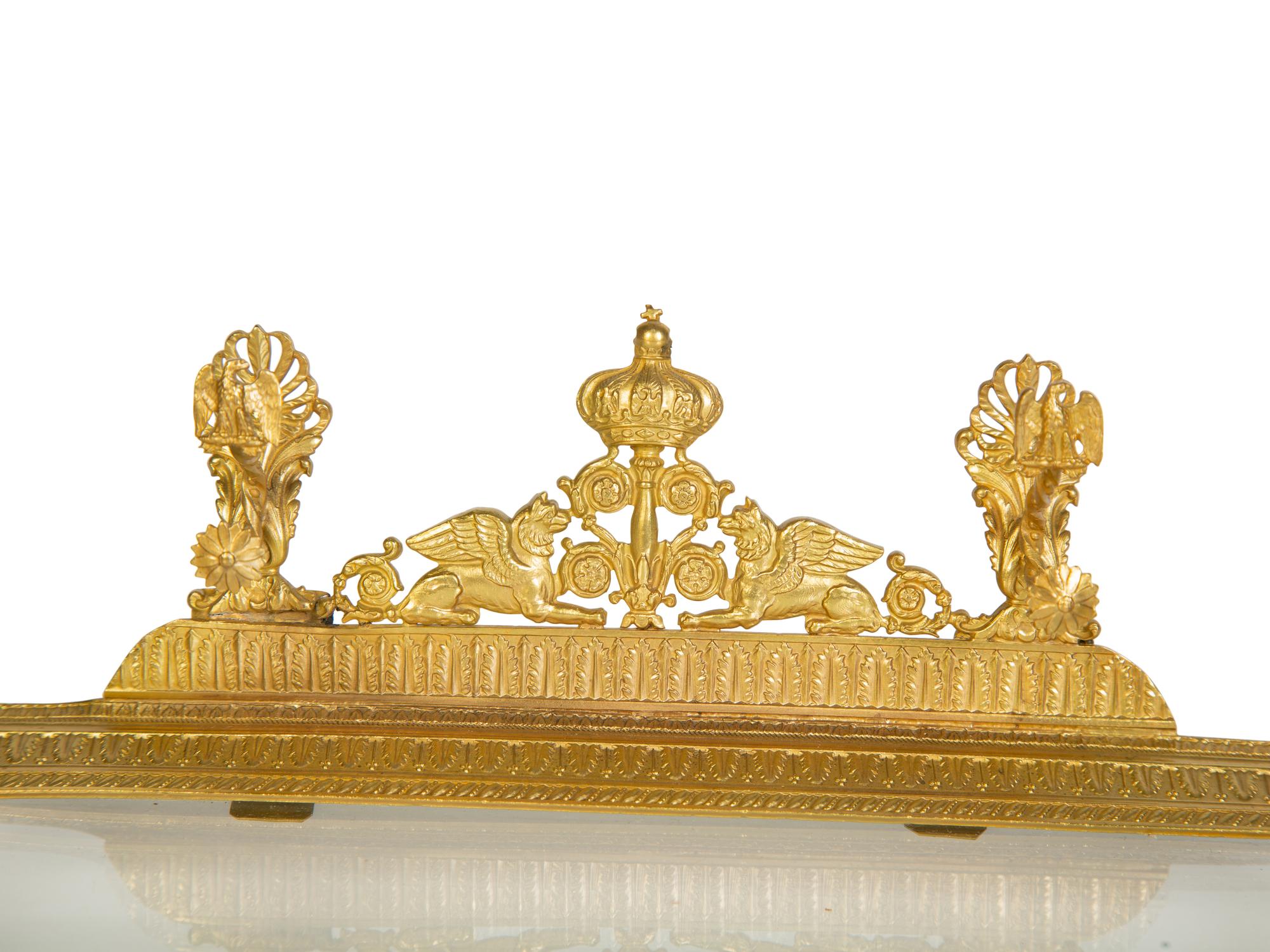 A Group of Five Gilt Bronze and Glass Desk Articles and a Faberge Imperial Paperweight — 19th/20th Century