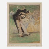 Everett Shinn (American, 1876-1953) Man with Top Hat and Cane