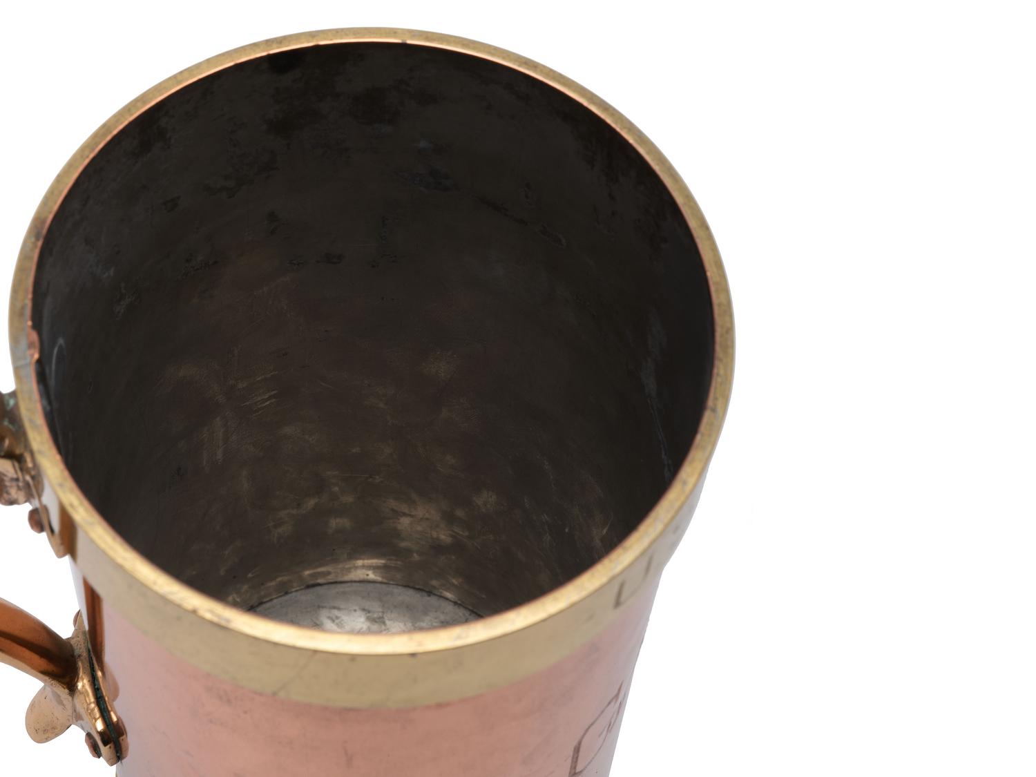 A Set of Six American Copper and Brass Liquid Measures
