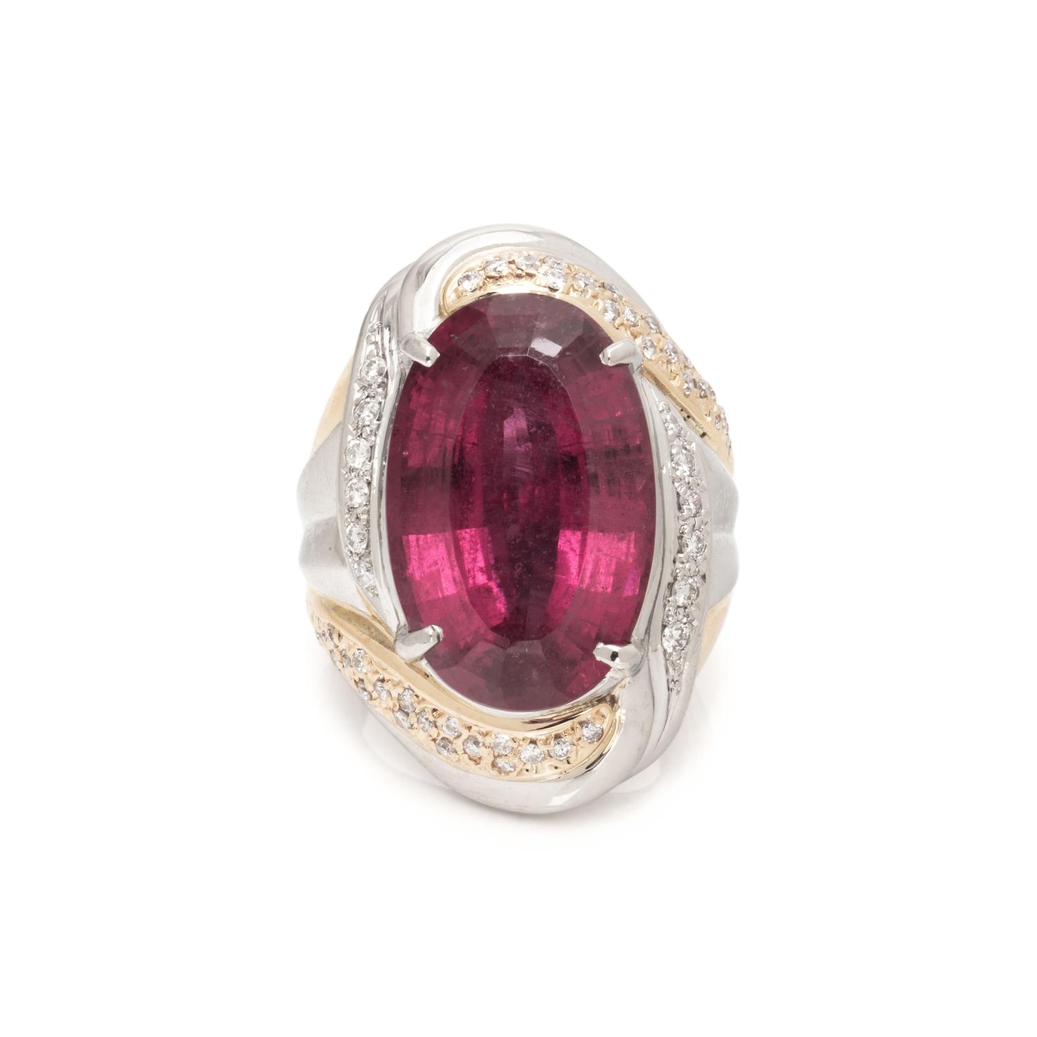 RUBELLITE AND DIAMOND RING