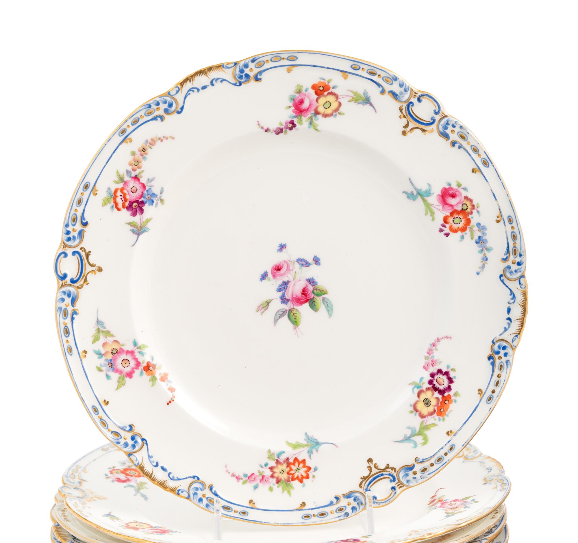 An Assembled Sèvres Porcelain Part Service Painted with Loose Bouquets ( Fleurs Détachées )