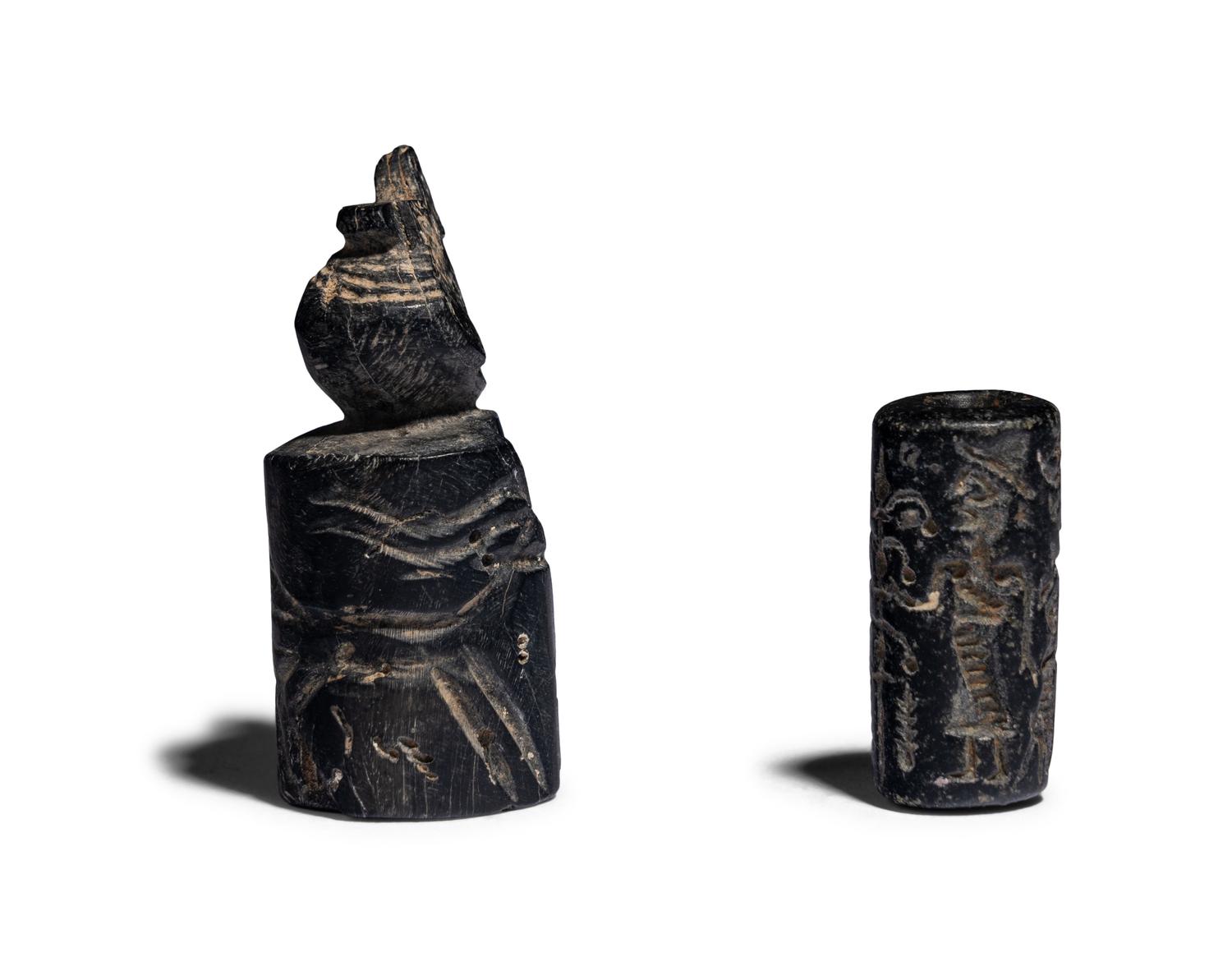 Two Near Eastern Hematite Cylinder Seals