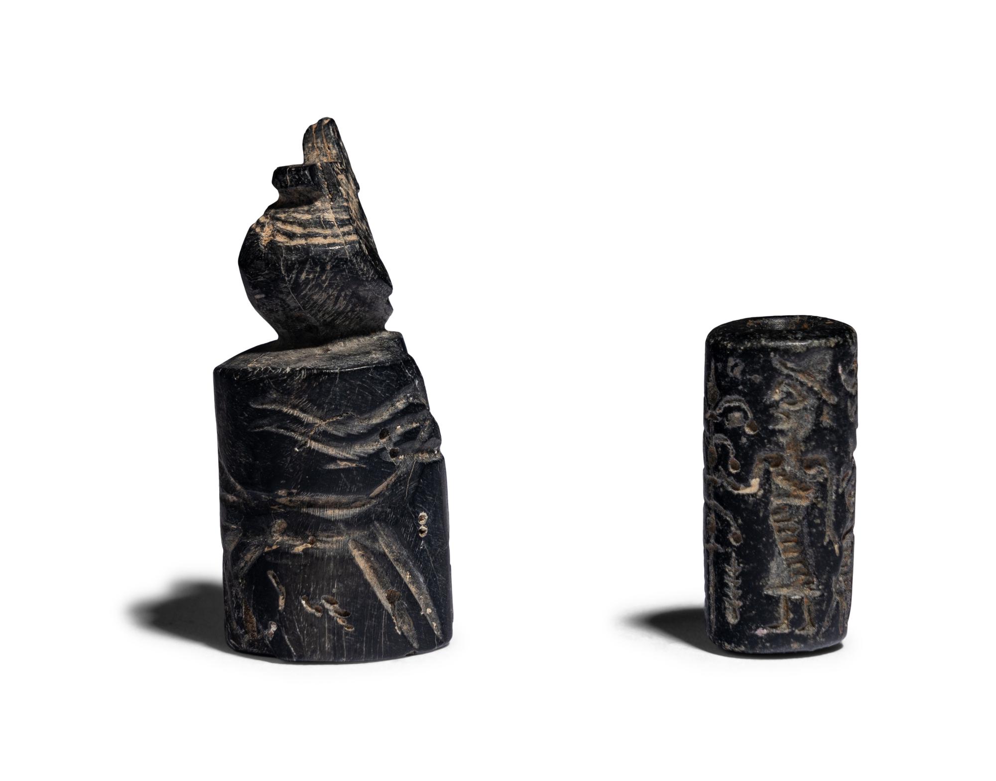 Two Near Eastern Hematite Cylinder Seals