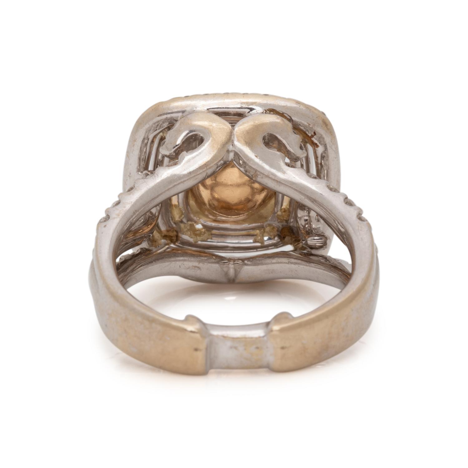 FANCY YELLOW DIAMOND AND DIAMOND RING
