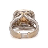FANCY YELLOW DIAMOND AND DIAMOND RING
