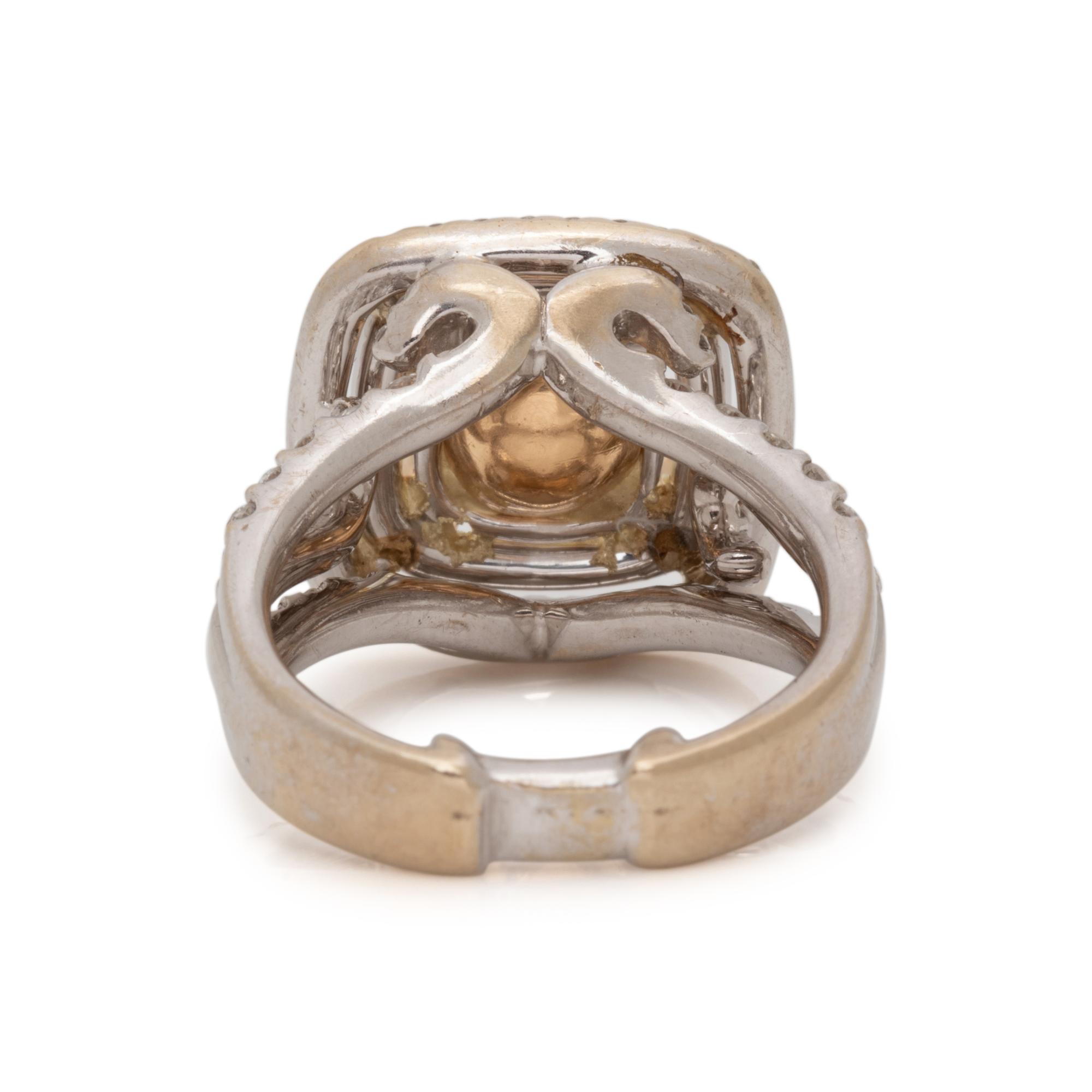 FANCY YELLOW DIAMOND AND DIAMOND RING