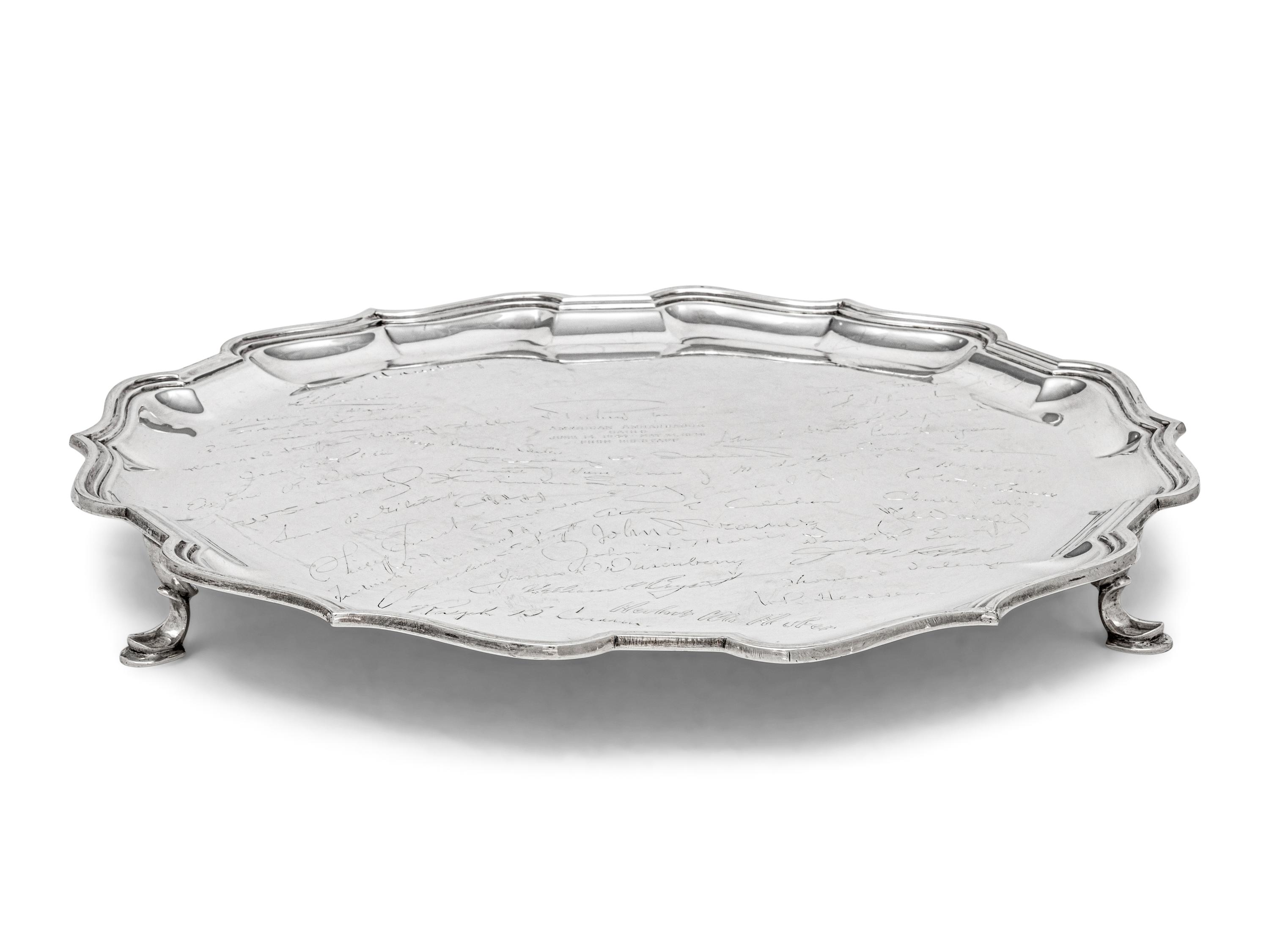 An English Silver Presentation Salver of Ambassadorial Interest