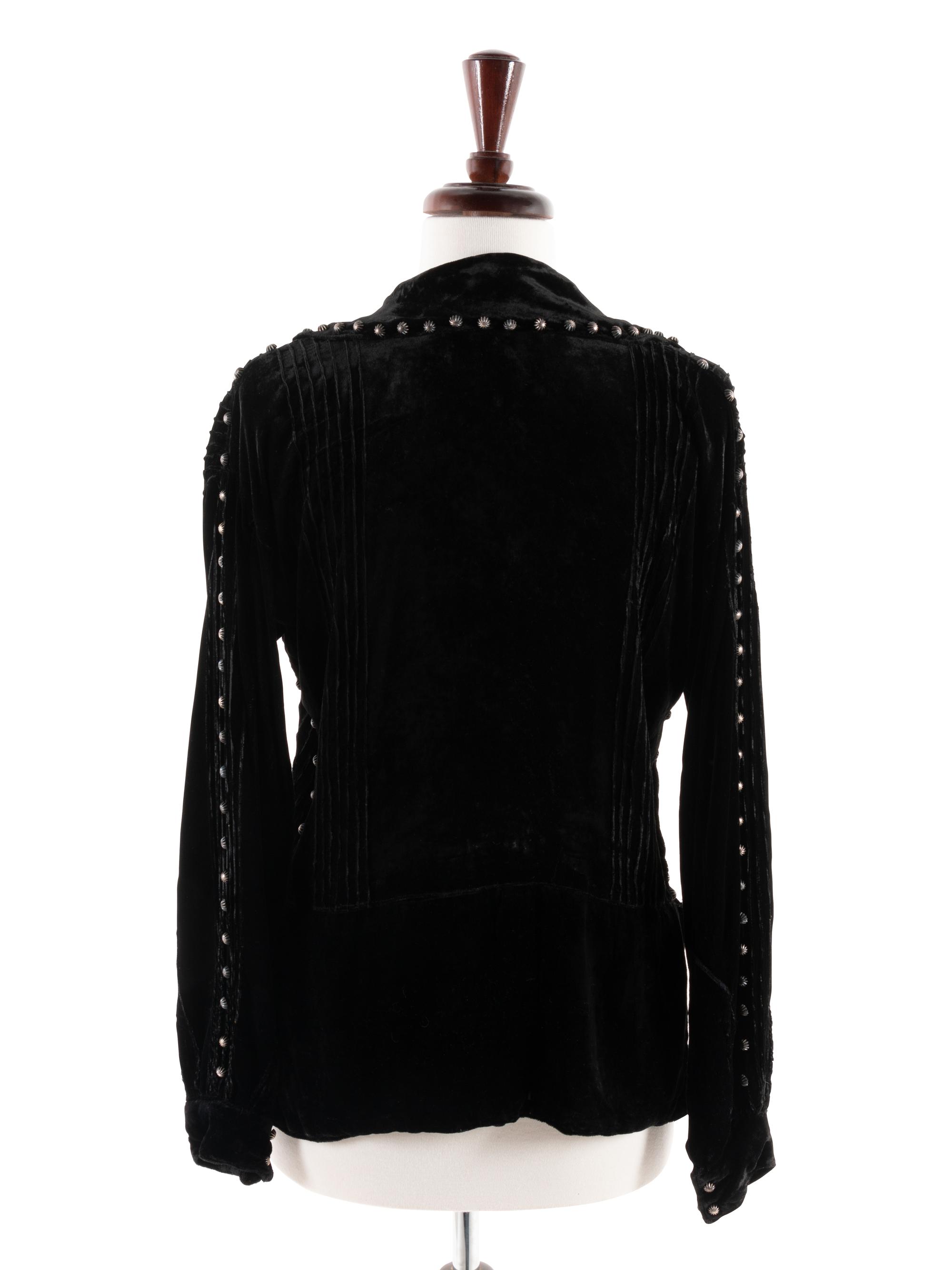 Navajo Velveteen Blouse, with Silver Concha Buttons