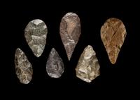 Six Paleolithic Quartzite Hand Axes