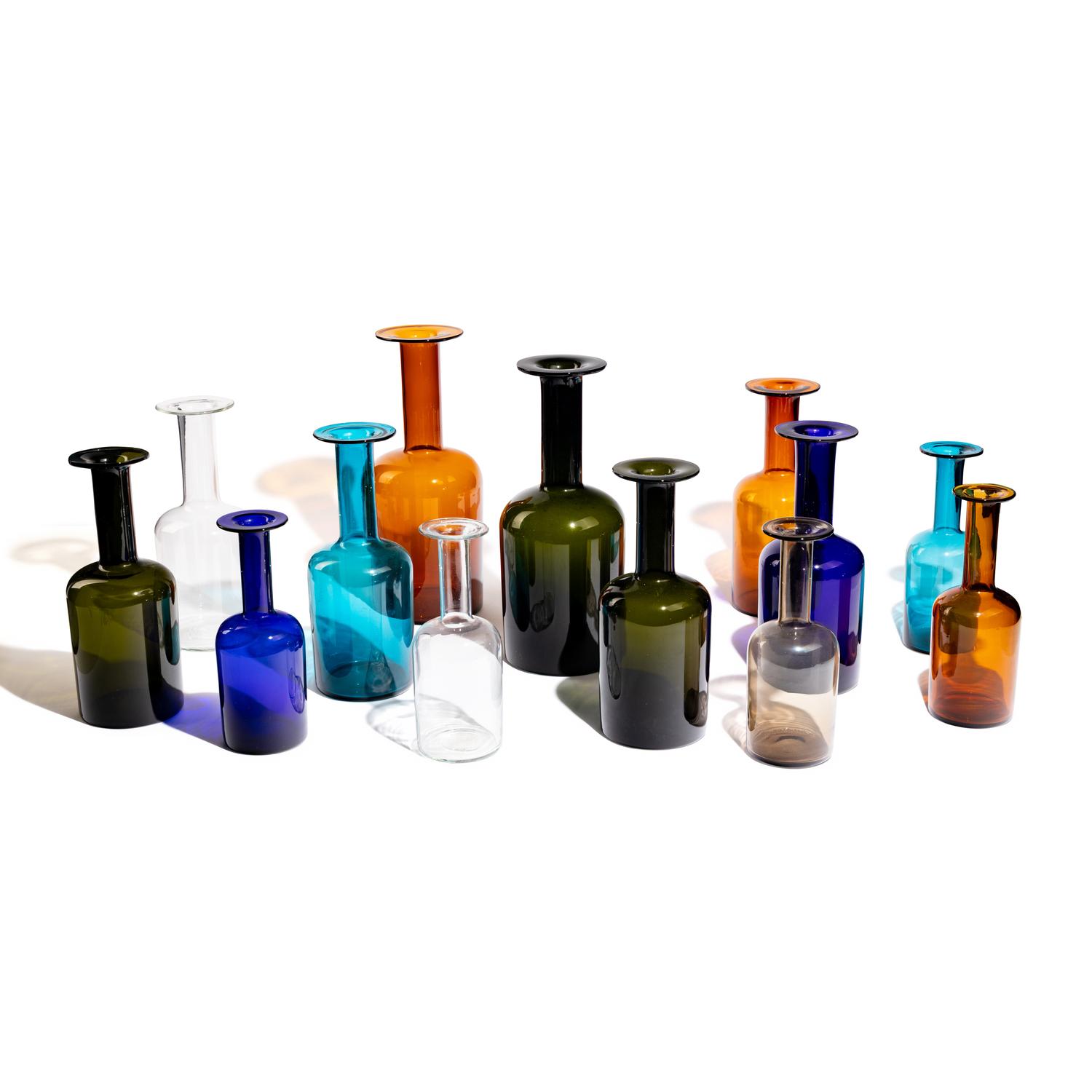 A collection of 13 vases Holmegaard