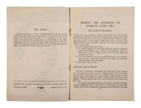 [TILL, EMMETT (1941-1955)]. BURNHAM, Louis E. Behind the Lynching of Emmet Louis Till. New York: Freedom Associates, Inc., 1955.
