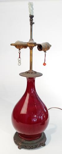 A Chinese Export Sang de Boeuf Glaze Vase Height 28 inches. — 20TH CENTURY