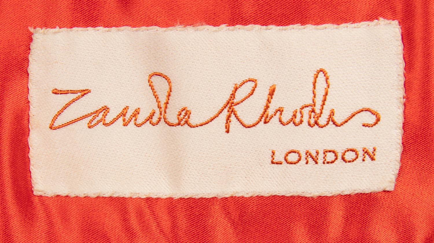 Zandra Rhodes, Painted Silk Dress & Pleated Silk Purse