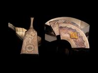 Two Japanese Silver Fan-Shaped Bonbonnières