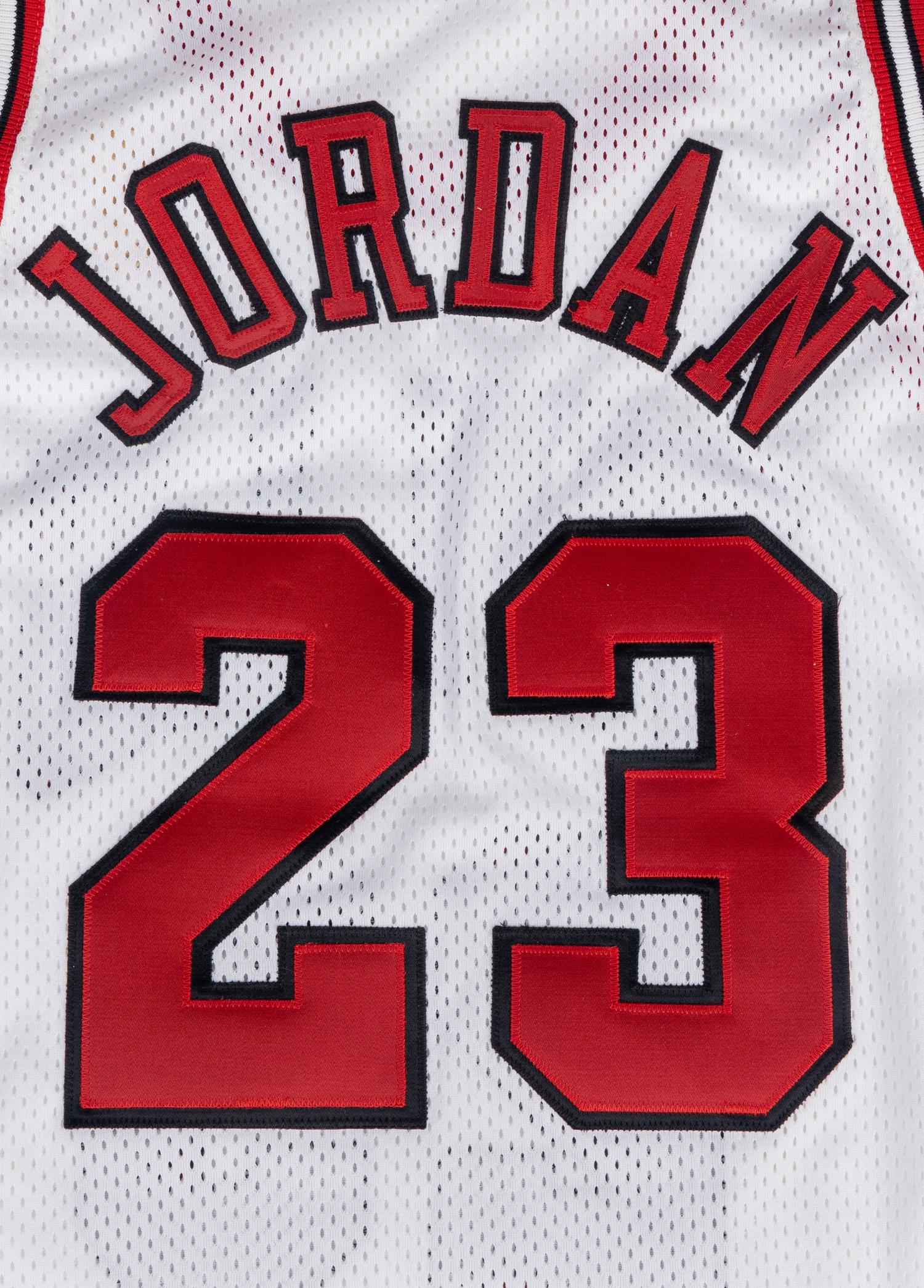 A 1996-97 Michael Jordan Chicago Bulls Game Issued Home Jersey