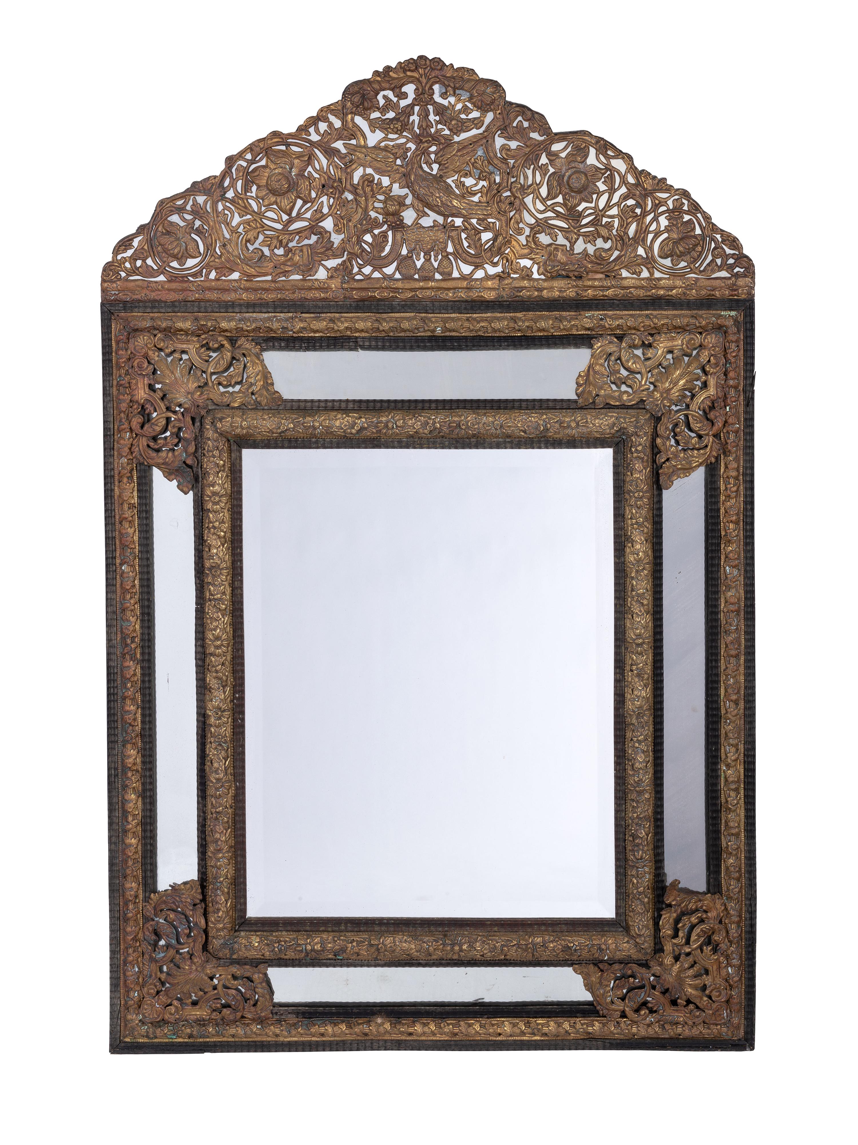 A Dutch Baroque-Style Gilt Wood Mirror