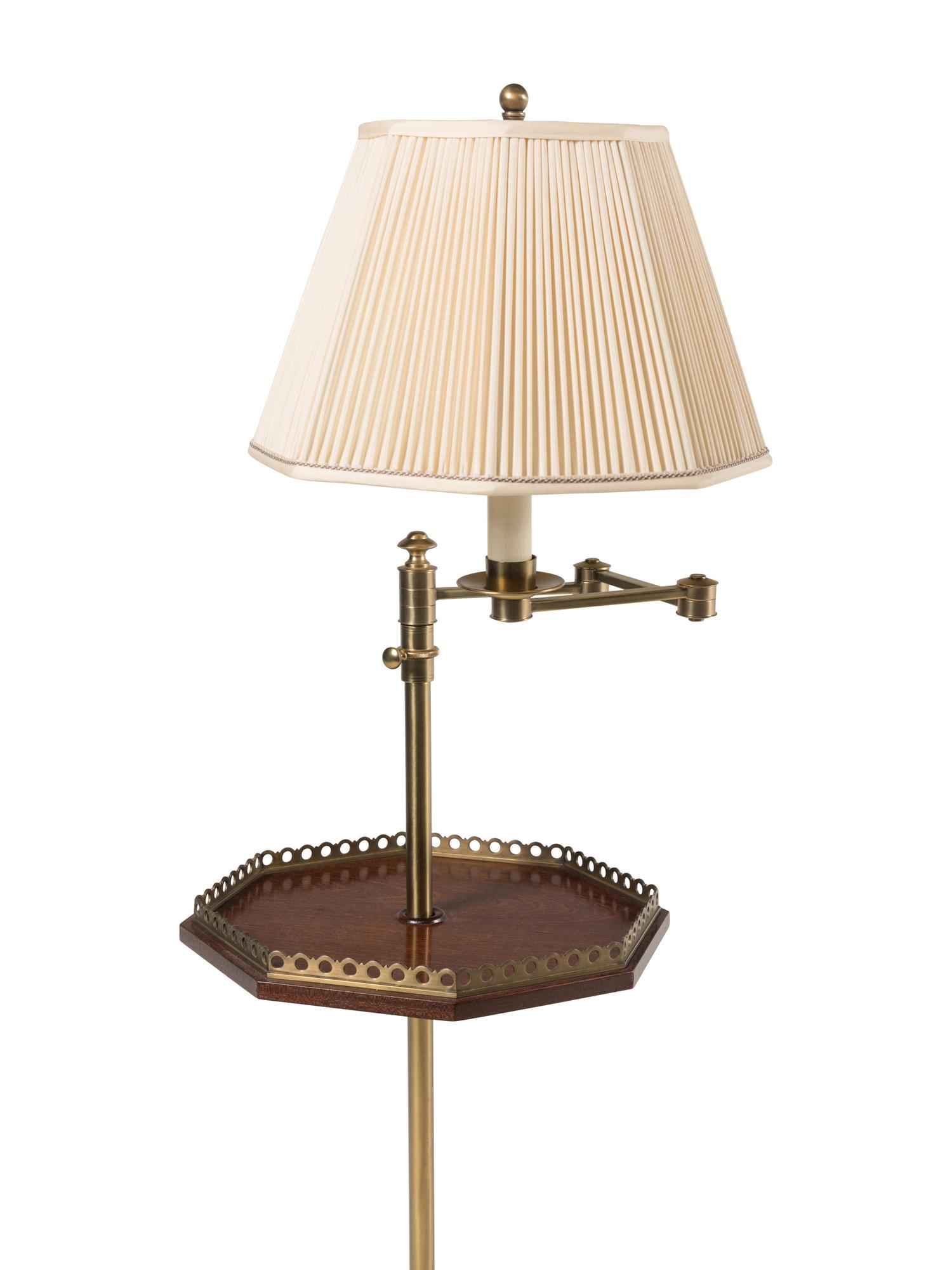 A Pair of Brass and Mahogany Lamp Tables