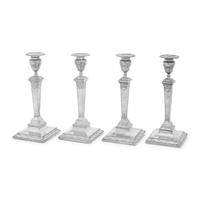 A Set of Four Neoclassical Silver Candlesticks