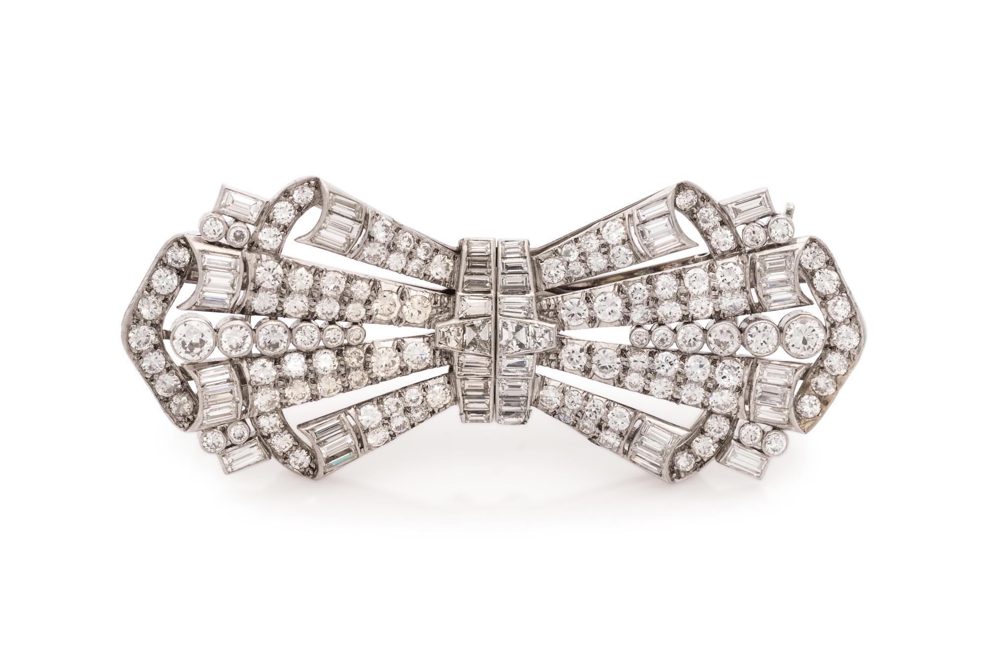 DIAMOND DOUBLE CLIP BROOCH