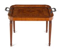 A French Gilt Metal Mounted Parquetry Tray-Top Low Table