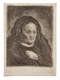 Rembrandt's Mother with Hand on Chest: Small Bust