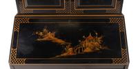 A George III Style Black Japanned Bureau Cabinet