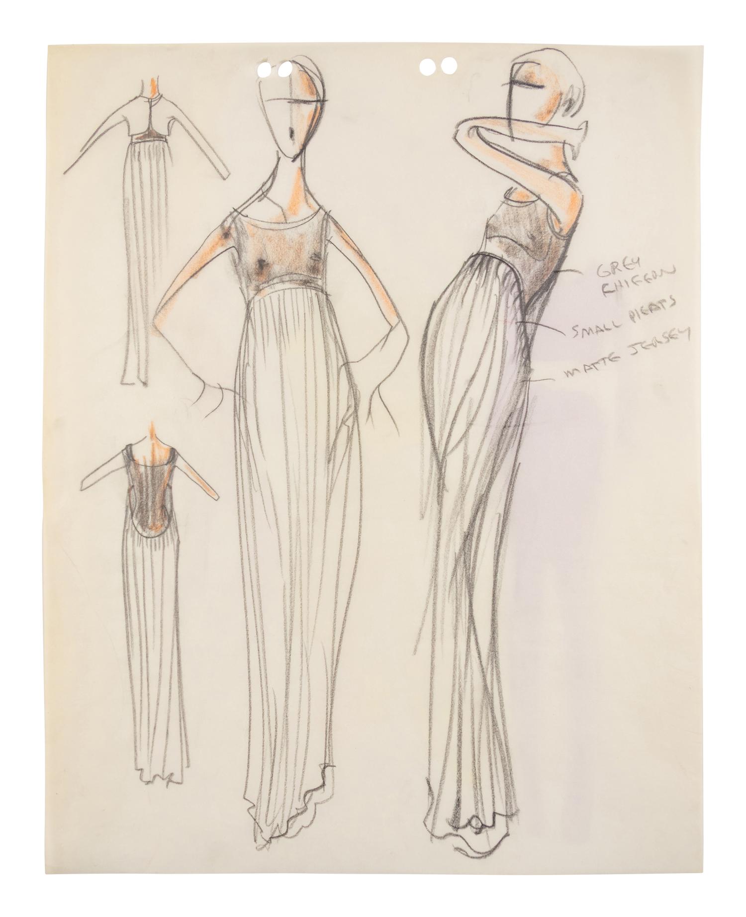 Group of Fifteen Geoffrey Beene Fashion Sketches , by Alfredo Cabrera