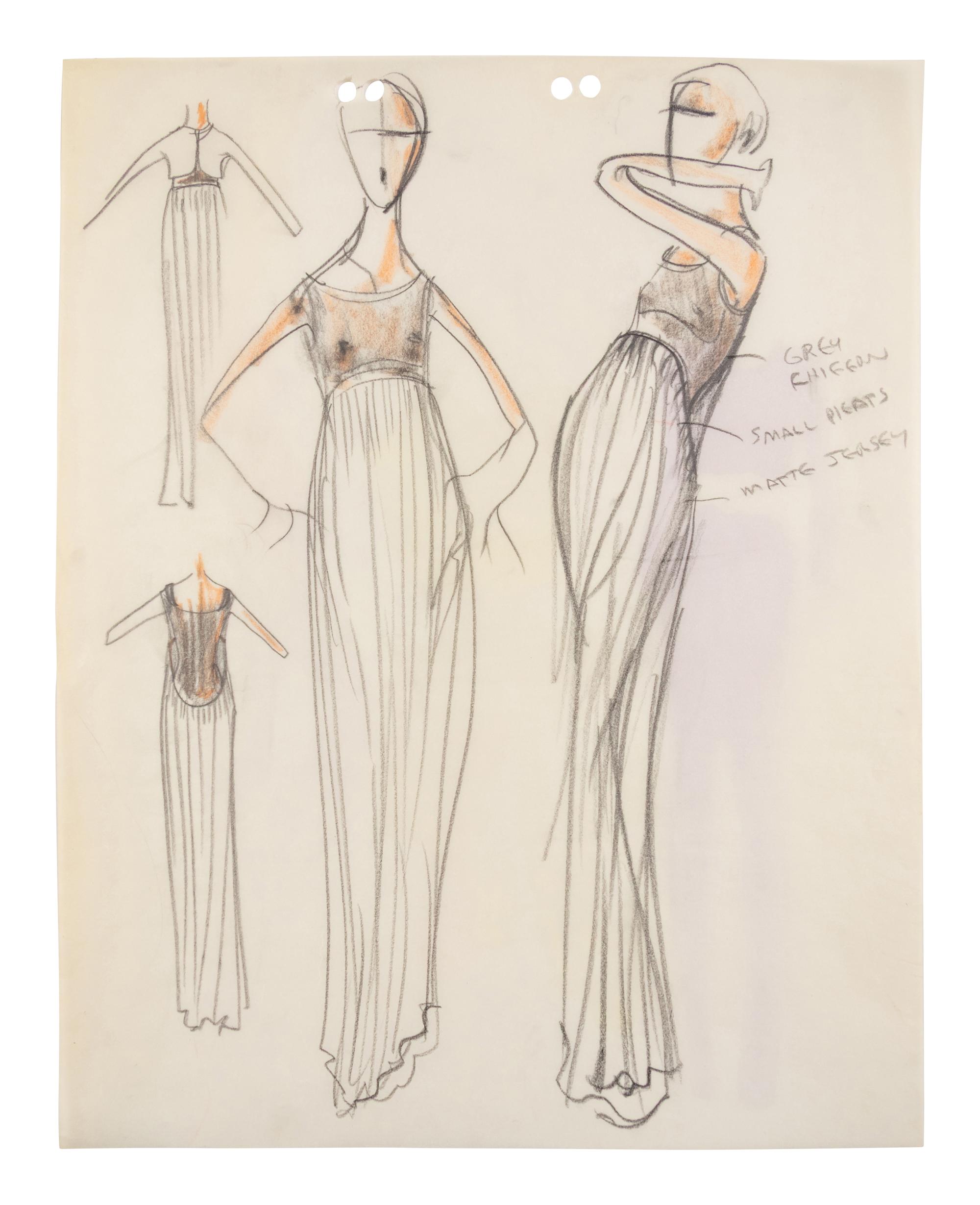 Group of Fifteen Geoffrey Beene Fashion Sketches , by Alfredo Cabrera
