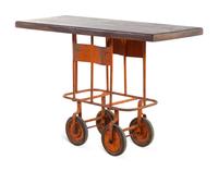 A Painted Metal Bar Cart