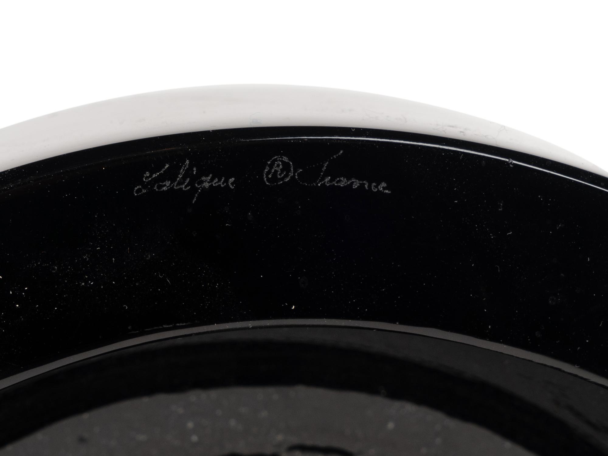 A Lalique Opaque Black Glass Bowl