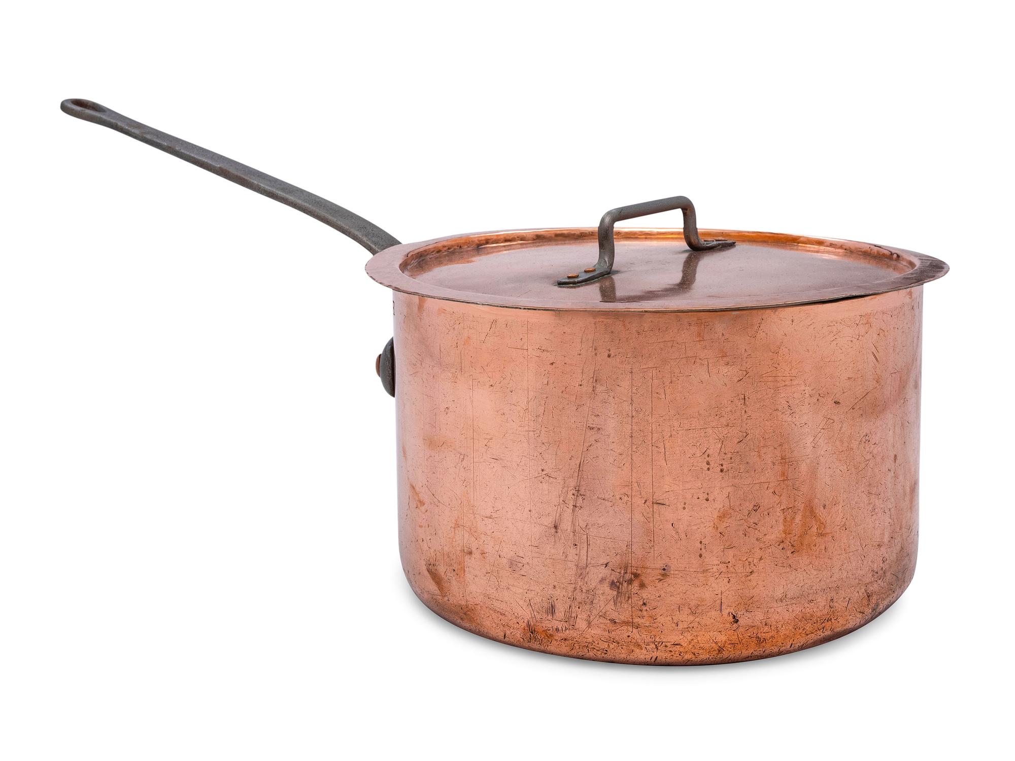 An American Copper Sauce Pot with Cover