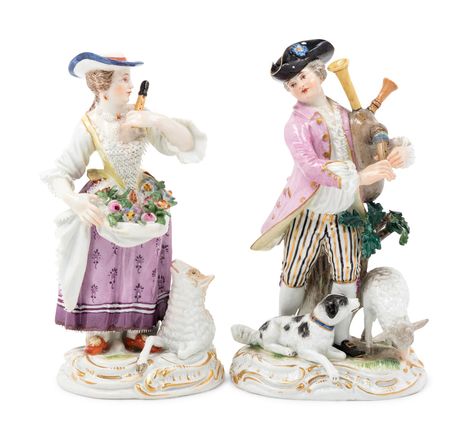 A Pair of Meissen Porcelain Figures